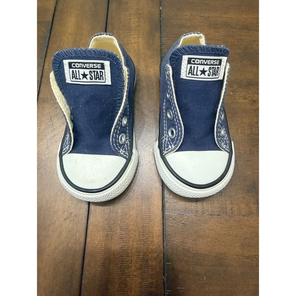 Converse Chuck Taylor All Star Navy Blue Slip On Infant Sneakers Size 4 7J237